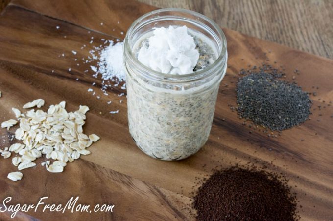 Coffee Coconut Refrigerator Chia Oats {Dairy, Gluten & Sugar Free}