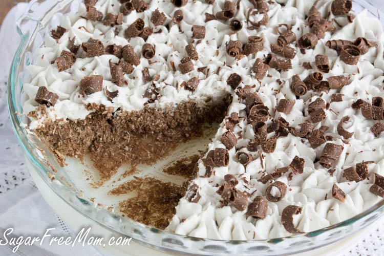 Sugar-Free & Dairy Free Chocolate Coconut Mounds Pie