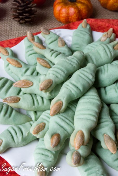 Sugar Free Halloween Witches' Finger Cookies {Gluten Free}