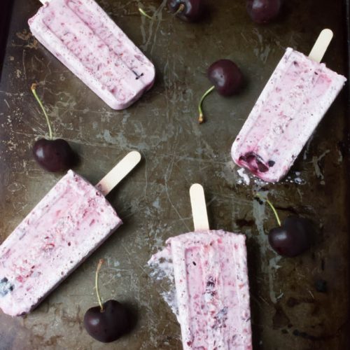 Low Carb Cherry Coconut Cheesecake Popsicles