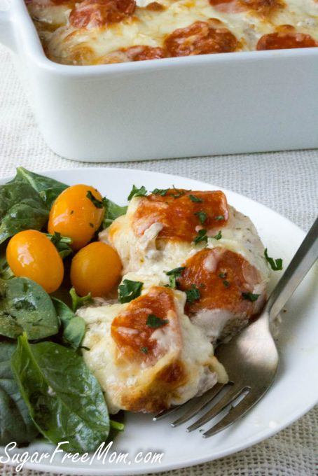 Easy Low Carb Cheesy Pizza Chicken Bake