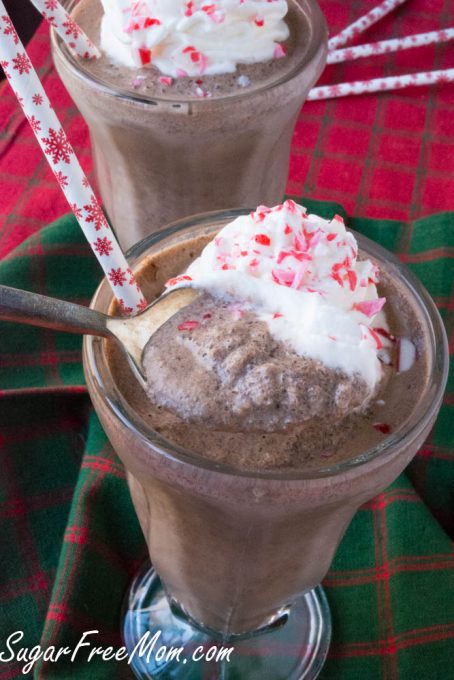 Low Carb Keto Frozen Peppermint Hot Chocolate