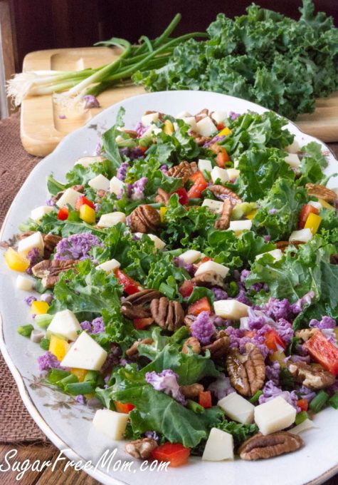 Cauliflower Confetti Kale Pecan Salad