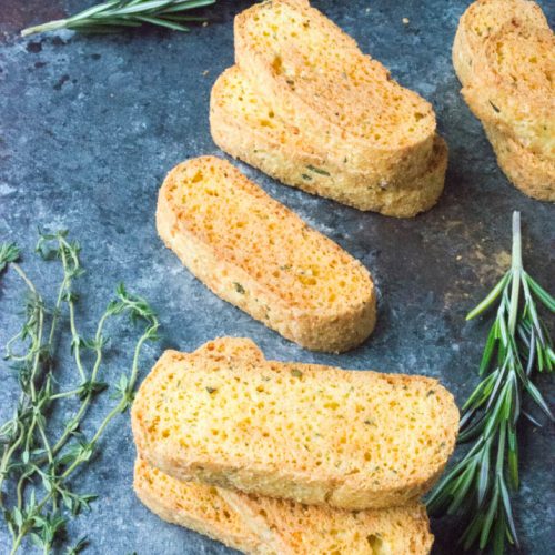 Savory Parmesan & Herb Walnut Biscotti - Lemony Thyme