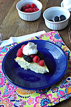 Sugar Free Crustless Coconut Custard Pie {Dairy Free, Gluten Free & Low Carb}