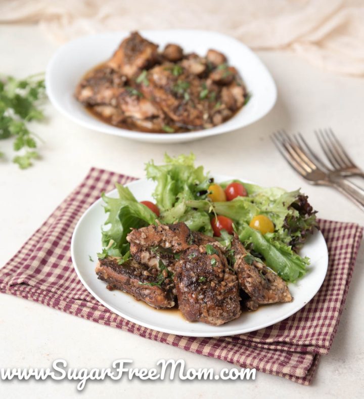 Keto Low Carb Slow Cooker Balsamic Chicken Thighs