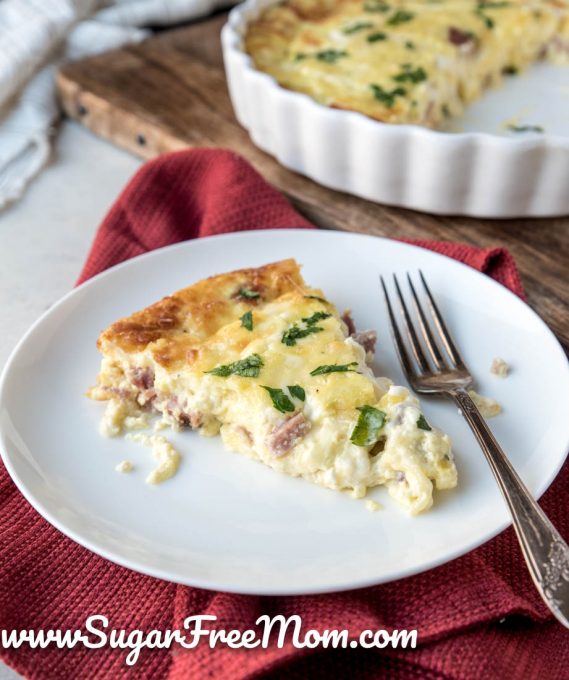 Crustless Keto Ham & Cheese Quiche (Carnivore, Gluten Free)