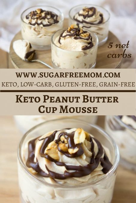 Sugar Free Low Carb Keto Peanut Butter Cup Mousse