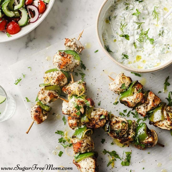 Low Carb Lemon Garlic Chicken Kebabs