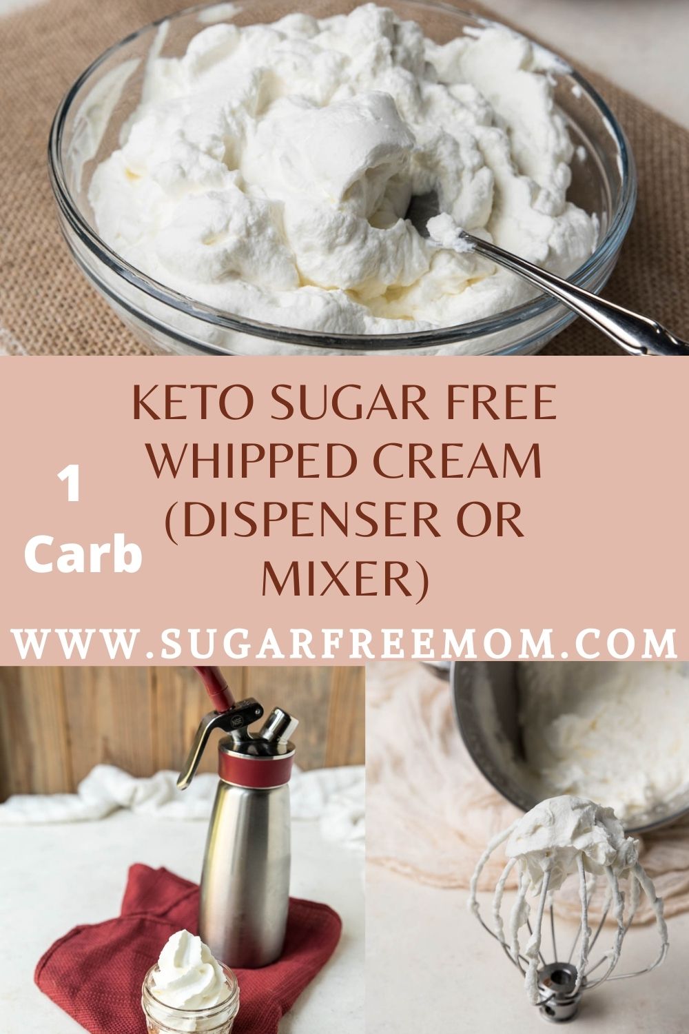 Keto Sugar Free Whipped Cream (Dispenser or Mixer)