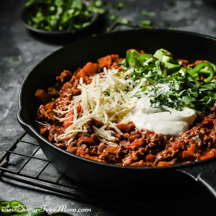 Sugar Free Low Carb Keto Pumpkin Chili