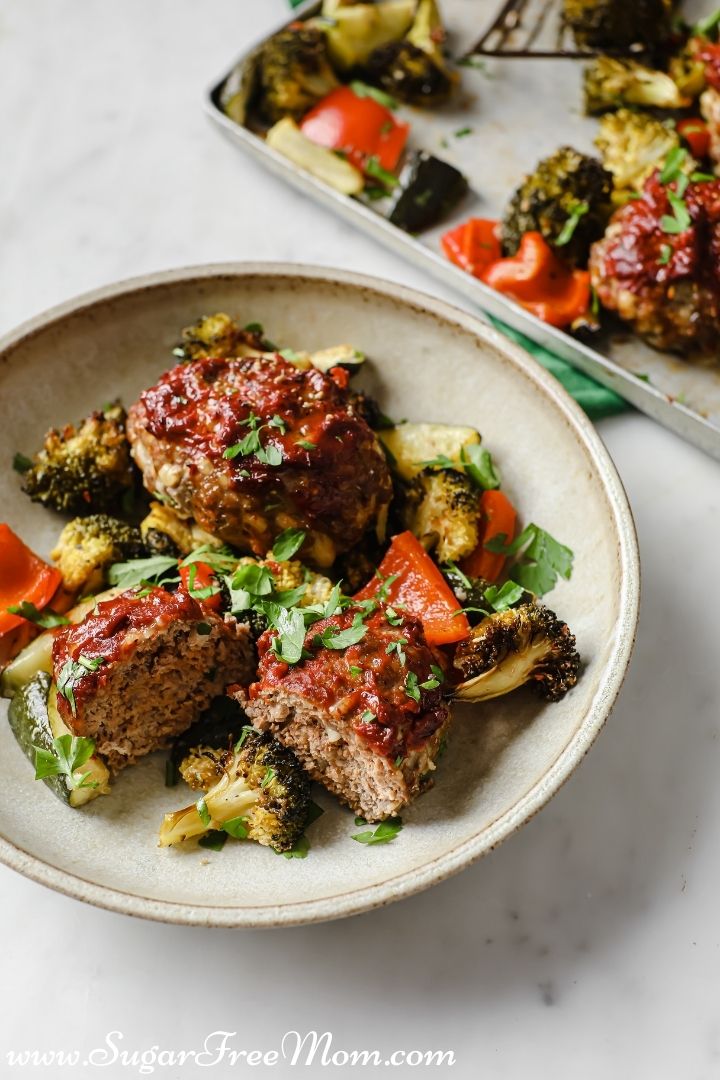 Low Carb Keto Sheet Pan Mini Meatloaves