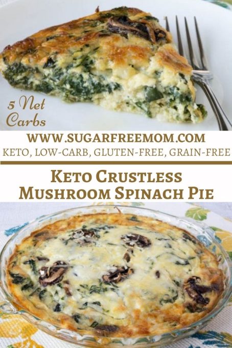 Keto Crustless Mushroom Spinach Pie