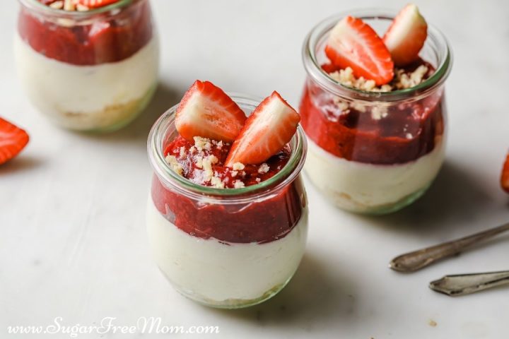 No Bake Keto Strawberry Cheesecake Jars