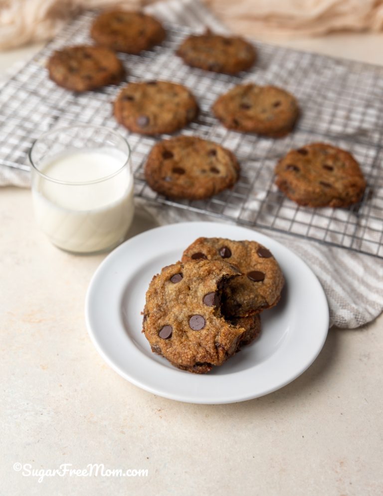 Chewy Bakery Style Sugar Free Chocolate Chip Cookies (Keto, Nut Free)