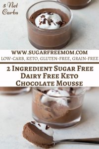 2 Ingredient Sugar Free Dairy Free Keto Chocolate Mousse