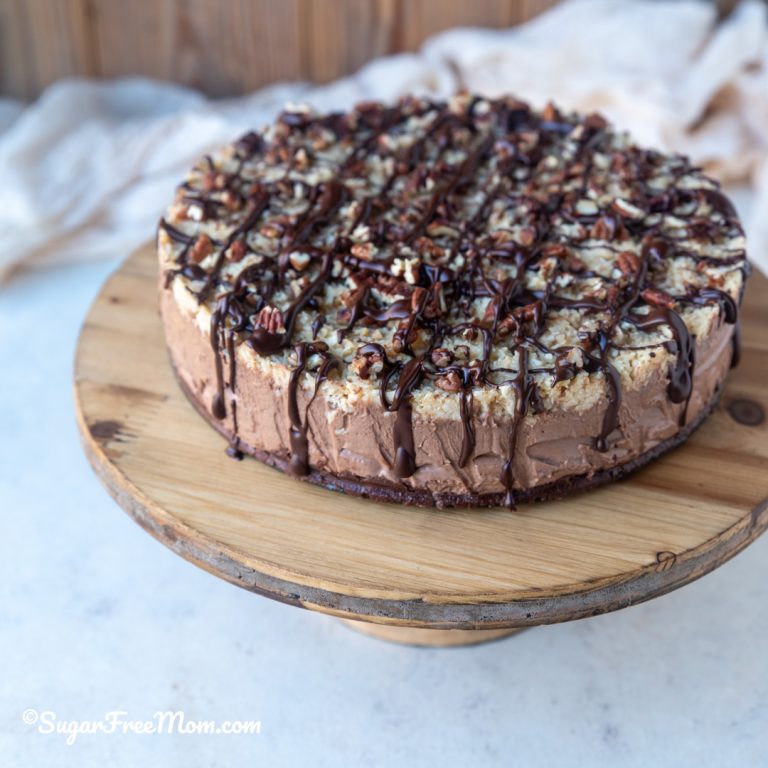 No Bake Sugar Free Keto Low Carb German Chocolate Cheesecake