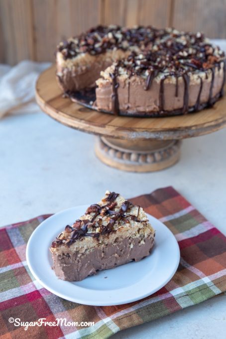 No Bake Sugar Free Keto Low Carb German Chocolate Cheesecake