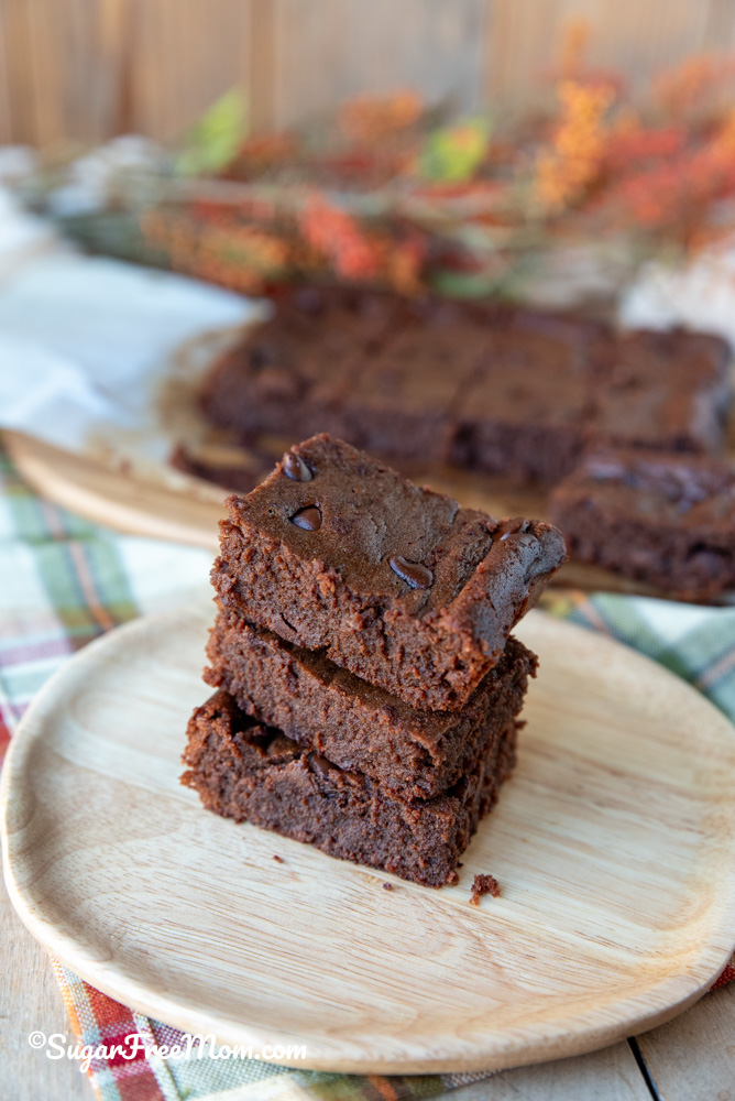 Sugar Free Low Carb Keto Flourless Fudgy Brownies