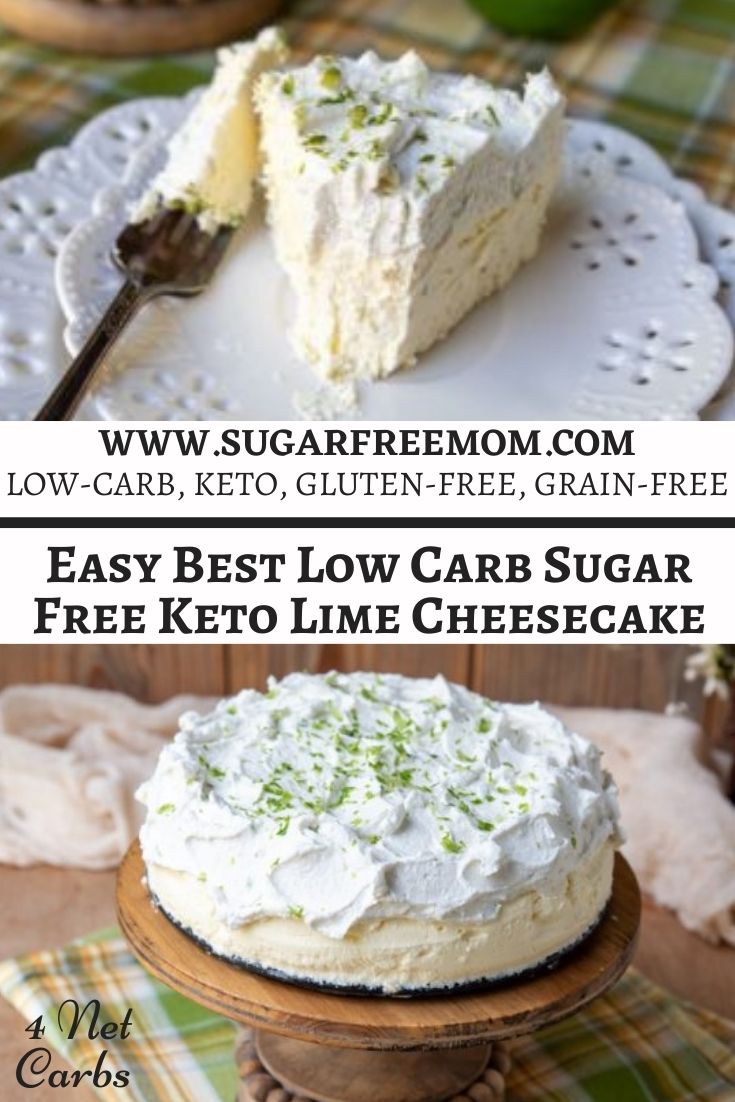 This delicious low carb cheesecake recipe was first published in 2012, but today I am sharing this classic cheesecake with updated photos and revised the coconut lime easy keto cheesecake recipe for an even better creamy cheesecake texture!