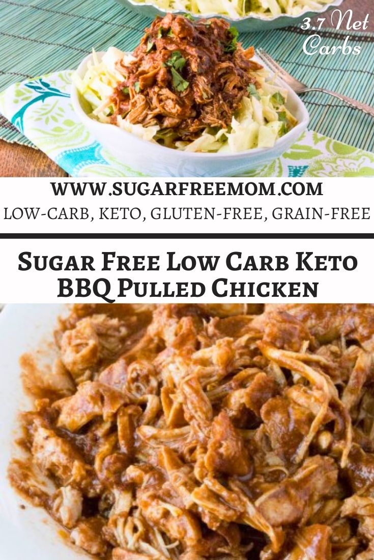 This Crock Pot Sugar Free Keto BBQ Chicken Recipe is the best way to feed a crowd or enjoy an easy Low Carb Keto meal! Slow cooker or instant pot cooking methods included!