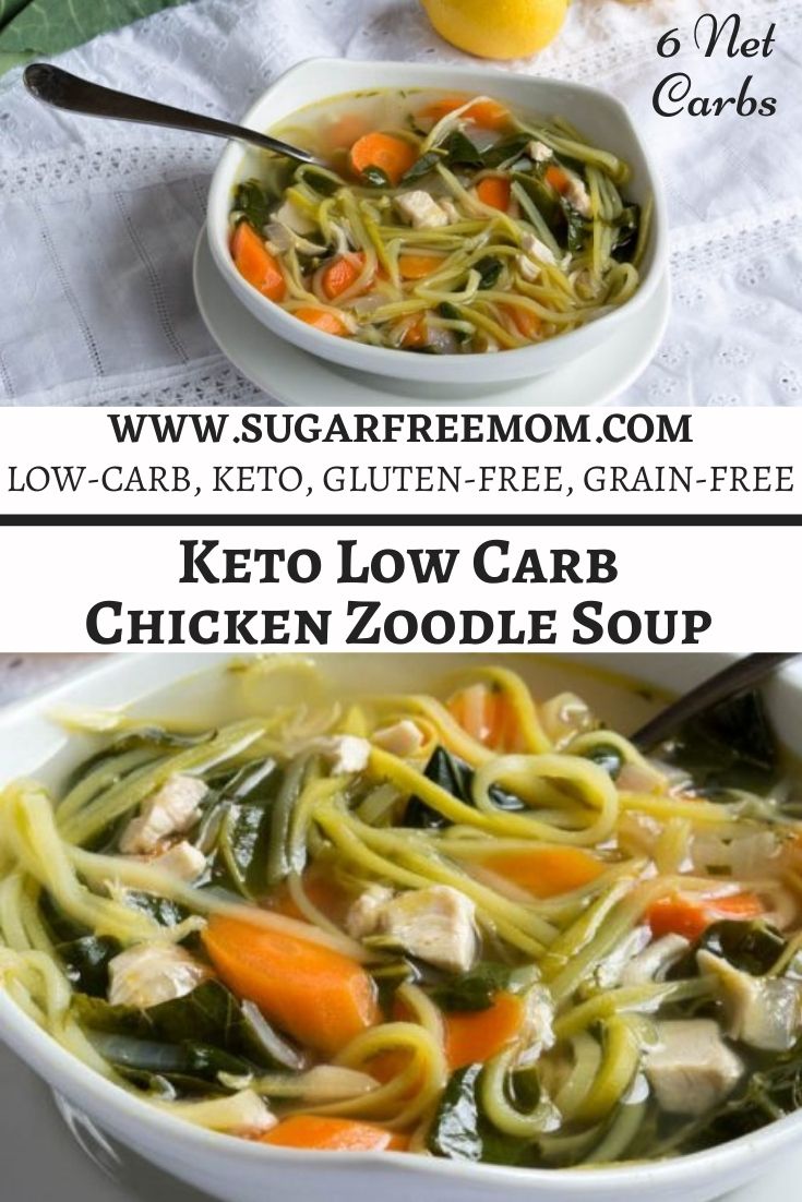 Keto Chicken Zoodle Soup {Low Carb & Gluten Free}