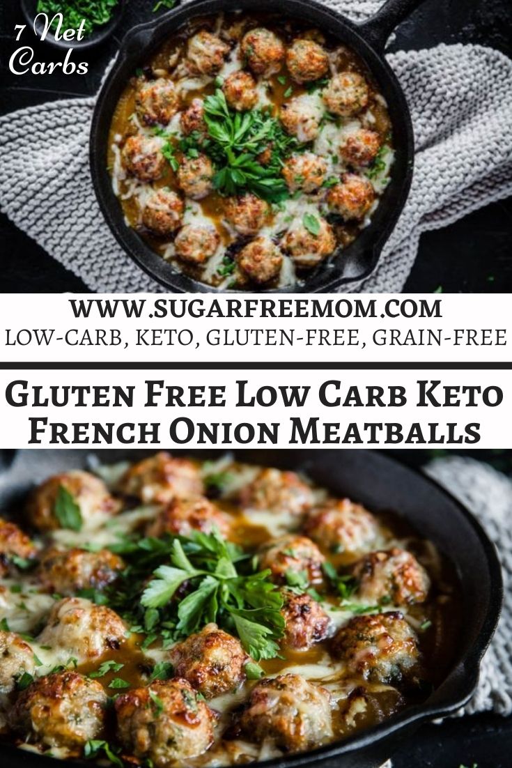 These tasty keto meatballs have all the flavors of French Onion soup packed in a perfect sized meatball! They are gluten free, grain free, low carb and perfect for a family meal!