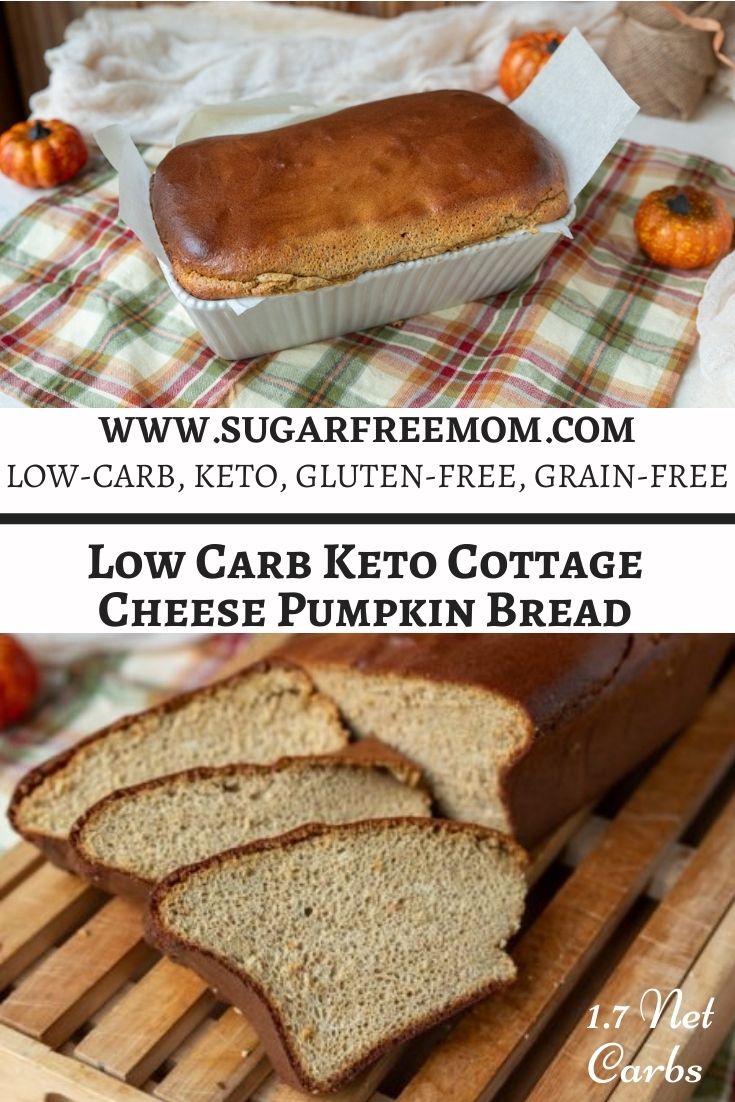 This easy recipe for high protein cottage cheese keto pumpkin bread recipe has 9 grams of protein per slice and just 2 grams of carbs! Just 9 simple ingredients for this delicious pumpkin bread recipe!