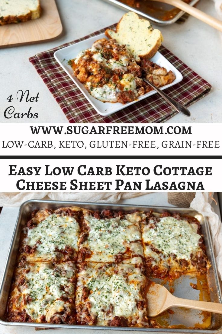 This easy cottage cheese keto lasagna recipe is made quickly and easily on a simple sheet pan in under 30 minutes! Just 4 g net carbs with 39 grams protein!