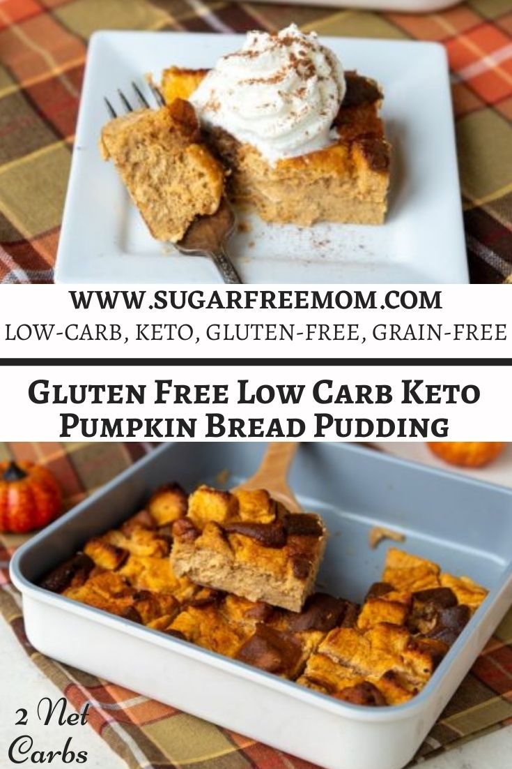 This easy keto Pumpkin Bread pudding is sugar-free, low carb, grain free and so healthy it could be enjoyed, not only for a delicious dessert recipe, but for a perfect breakfast! Just 2 g net carbs per serving!