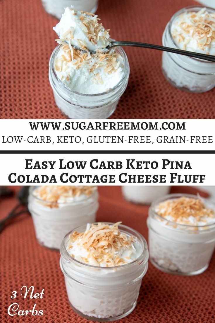 With just 7 simple ingredients, this easy keto Pina Colada Cottage Cheese Fluff is full of tropical flavors.